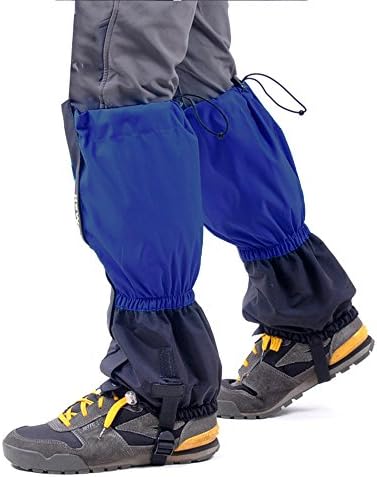 Snowshoeing Leg Gaiters Shoe Covers for Hiking, Hunting or Walking - Waterproof and Bundled with Mask (Blue)