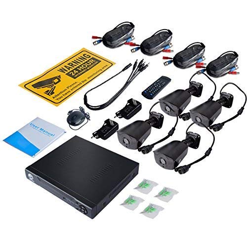 JOOAN HD Security Camera System 4 X 1080P Weatherproof TVI Cameraï¼ˆ3.6mm Lens and 8CH 1080N DVR(Support IP Camera Analog Camera)- No Hard Drive