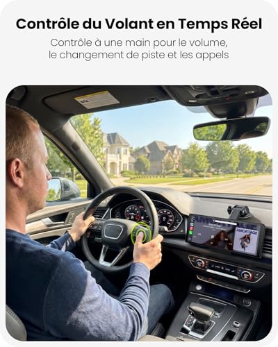Avaett Écran CarPlay sans Fil 9,26″ Voiture pour Apple CarPlay & Android Auto, Portable Carplay Voiture avec Caméra de Recul, Mirror Link, OTA, Bluetooth 5.2, Navigation GPS, Commande Vocale