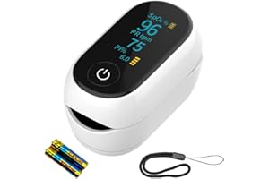 Pulse Oximeter - | Medical Grade | Heart Rate Oximeter Finger Clip Monitor | Alarms and SpO2 Readings | Rotatable OLED Screen