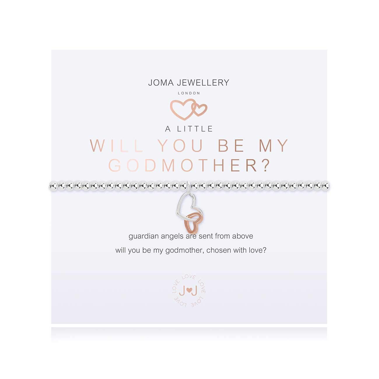 Joma Jewellery A Little Will You BE My Godmother Silver Bracelet | 17.5cm Stretch