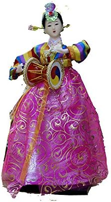 Ancient Korea Dancer Geisha Girl Figurine Brocade Silk Furnishing Beauty-04