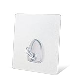 Transparent Super Heavy Duty Seamless Hooks,Reusable Crystal Adhesive Hooks for Kitchen Bathroom,Pack of 6