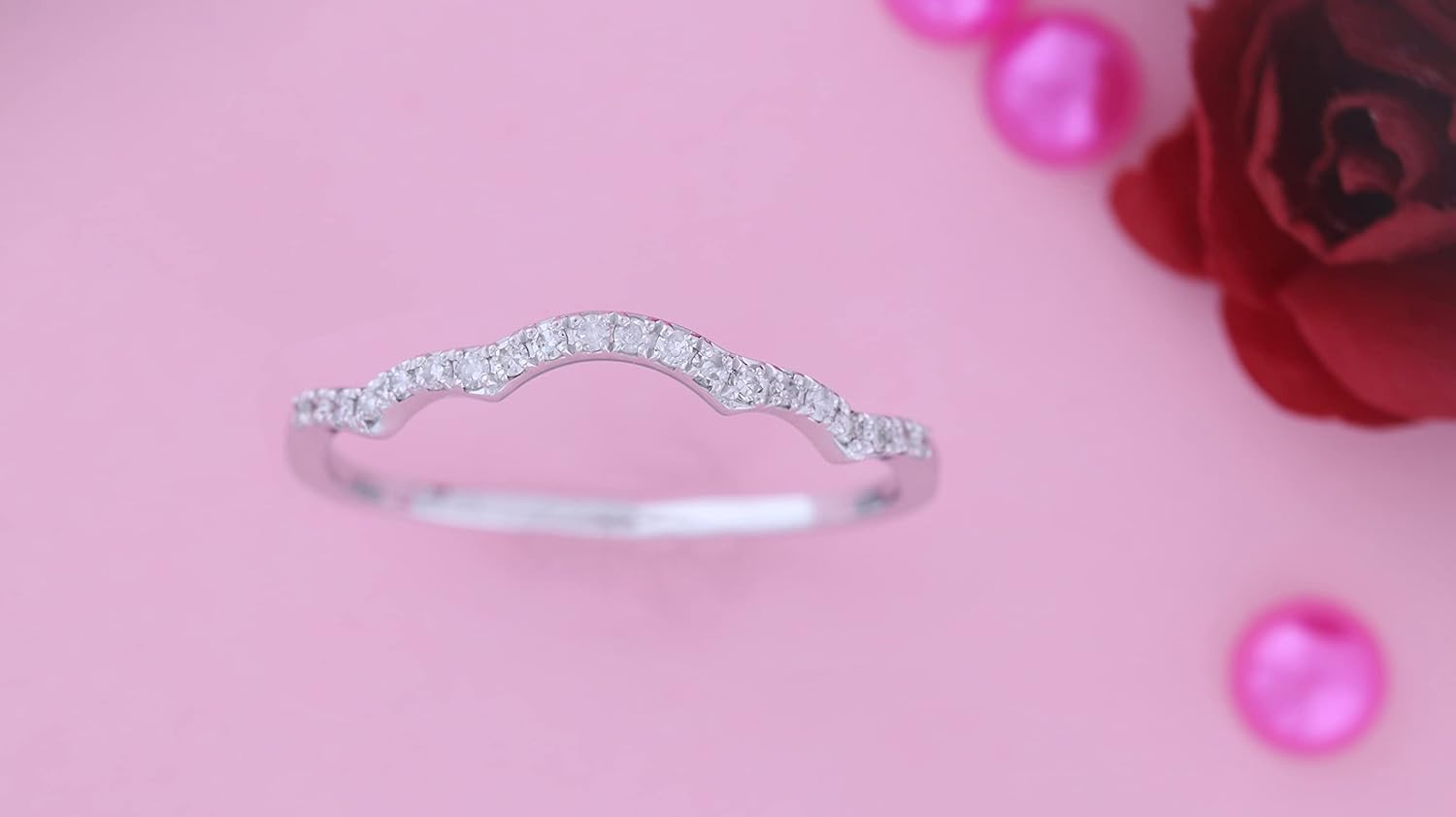 Dazzlingrock Collection 0.12 Carat (ctw) Round White Diamond Ladies Stackable Wedding Contour Guard Band, 10K Gold: Jewelry