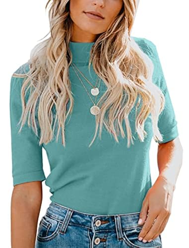 LIYOHON Womens Tops Dressy Casual Fall Cute Tops Mock Turtleneck