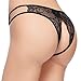Deksias Women's Sexy lace Underwear Open Crotch Thong Lingerie Panties (Black)