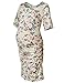 Maternity Bodycon Dress Short Sleeve Ruched Sides Knee Length Shirred Dress