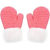 INOGIH Kids Toddlers Winter-Warm-Knit-Mittens 2-6TSoft-Elastic Thick-Lined Gloves for Cold Weather