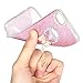 IYCK iPhone SE Case, iPhone 5S Case, 3D Handmade Cute Luxury Diamond Rhinestone Hybrid Glitter Bling Shiny TPU Soft Rubber Cover with Sparkly Bow Knot Crystal Pendent Charms for iPhone 5/5S/SE - Pink