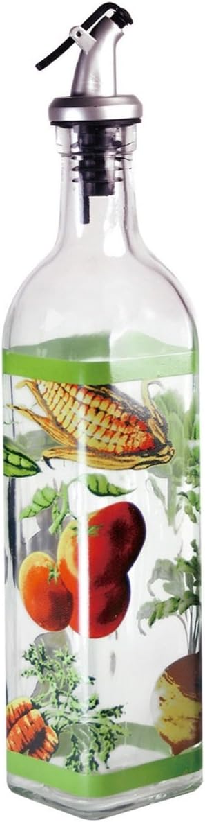Grant Howard Hand Painted Square Cruet with Pourer, Blue Hydrangeas, 16 oz, Blue: Kitchen & Dining