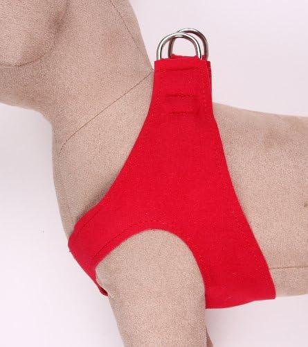 Premium Ultrasuede Step-In Dog Harness - Red XS/S