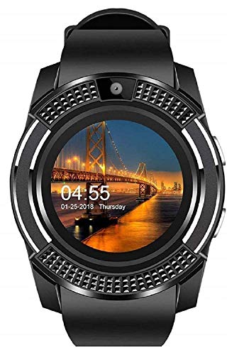 GIXON V8 Bluetooth Touch Screen Smart Watch Phones with Camera, SIM, SD Card Slot Black