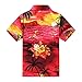 Boy Hawaiian Aloha Luau Shirt and Shorts 2 Piece Cabana Set in Red Sunset