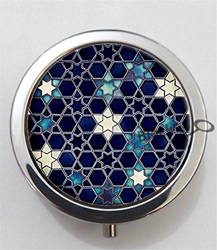 BlackKey Honeycomb Pattern 3-Compartment Decorative Pocket Gift Box Case Organizer for Pill, Color 1 -2117