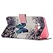 Samsung Galaxy J7 (2015) Case, Boince 3 in 1 Accessory Magnetic Snap PU Leather Flip Wallet Case + [Diamond Antidust Plug] + [Metal Stylus Pen] Anti Scratch Shockproof Protective Bumper-Blue Butterfly