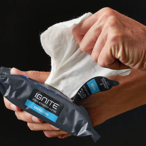 Ignite Mens Body Wet Wipes, Extra Thick 8" x 8" Shower Wipes