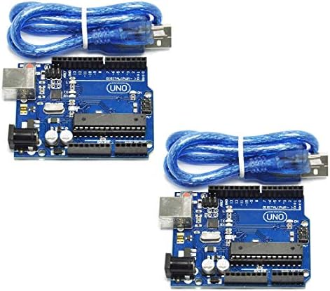 FTCBlock 2pcs UNO R3 Board ATmega328P ATMEGA16U2 with USB Cable for Arduino Compatible with Arduino UNO R3