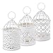 niceEshop(TM) Metal Votive Candle Holder Hanging Lantern Home Centerpiece (White,Random Pattern)