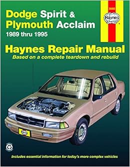 Dodge Spirit And Plymouth Acclaim 1989 1995 Haynes Manuals Amazon De Haynes John Fremdsprachige Bucher