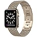 Wearlizer Compatible with Apple Watch Band 42mm 44mm iWatch Womens Mesh Loop Stainless Steel Replacement Chain Metal Strap Dress Wristband Cool Bracelet Series 4 3 2 1 Sport Nike+ Edition-Scrub Gold