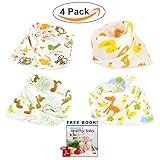 Bandana Baby Bibs Cute Zoo Fun For Girls and Boys 100% Cotton Super-Stylish Anti-Smell Anti-Bacterial Quick Dry Avoids Drool Rash with Nickel-Free Snaps, Best for Sensitive Skin, Buy Now!