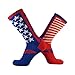 Epivive Velocity American Flag Patriotic Athletic Crew Socks Royal Blue / Red (Small)