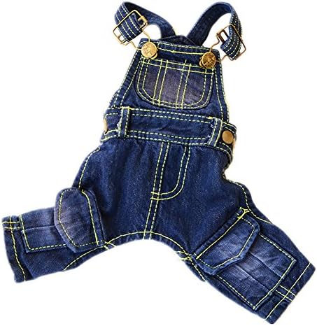Tromy Pet Jean Clothes Dog Denim Overall/Poloshirt 2 Styles 5 Sizes S1,S