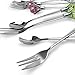 kilofly Rhinestone Dessert Pastry Fork & Tea Spoon Value Pack, 4 Sets