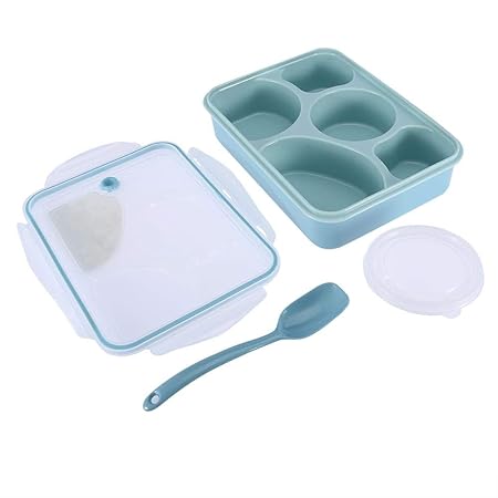 1000ml Caja de Bento de 5 rejillas, Mootea Microondas Caja de ...