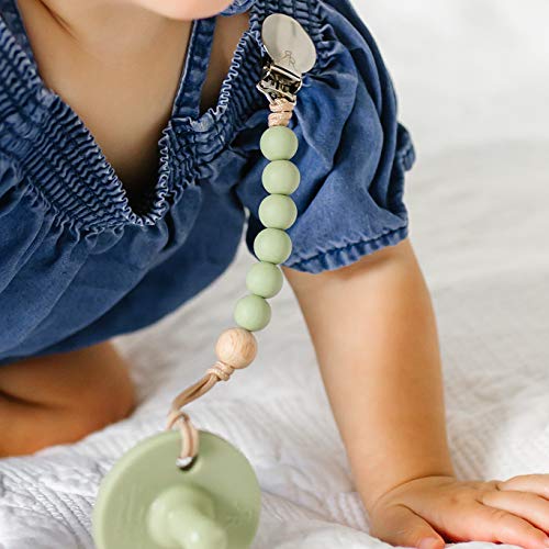 Ryan and Rose Pacifier Clip Made by Moms in The USA (Charley, Sage