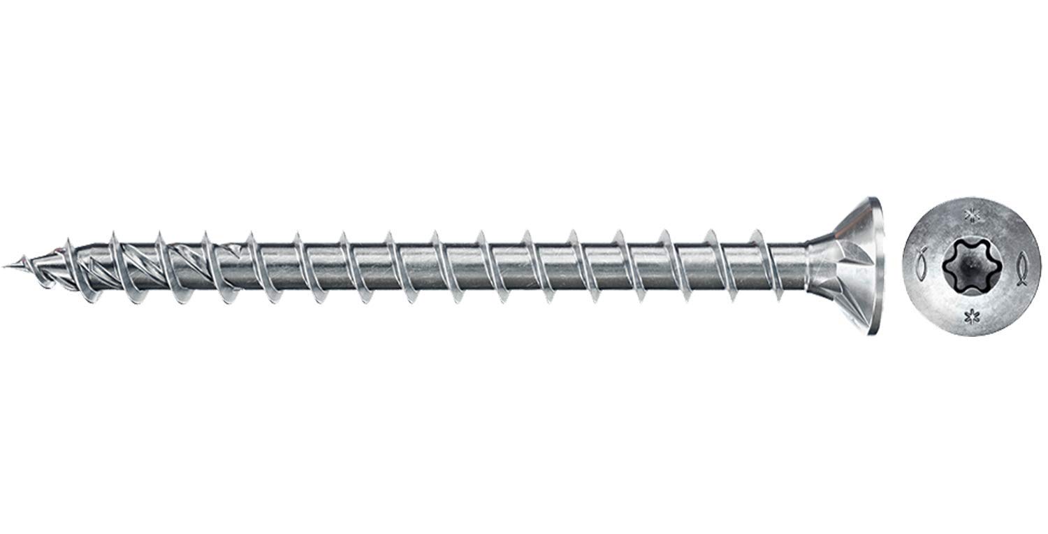 Fischer-FPF II Wood Screw Box 4.5 x 45 Full Thread Zinc Plated Box of 500, Silver, 4,5x45