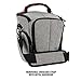 USA GEAR Camera Case for Digital SLR (Gray) w/Soft Cushioned Interior, Zippered Accessory Pockets, Adjustable Carry Strap - Compatible w/Nikon D3300 / D3400 / D5500, Canon Rebel T6 / T6i / T5 & More