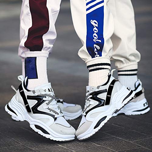 DondPO Men's Walking Athletic Shoes Fashion Casual Sneaker Cross Training Running Footwear for Men Tennis Racquetball White