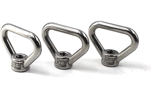 FLOMORE M14 Lifting Eye Nut Ring Triangle Shape Thread Eye Nut 304 Stainless Steel Nut Pack of 3