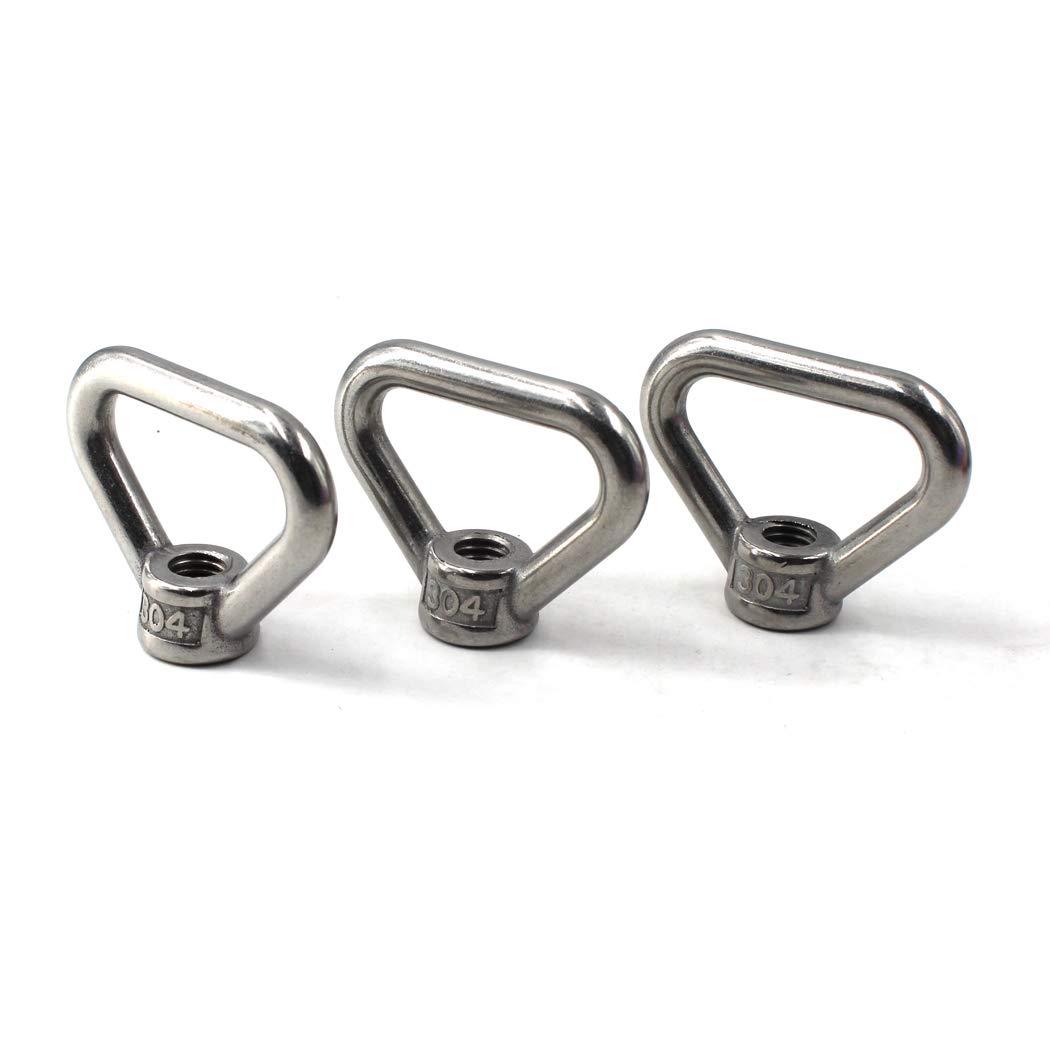 M14 Lifting Eye Nut Ring Triangle Shape Thread Eye Nut 304 Stainless Steel Nut Pack of 3