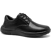 OrthoComfoot Men's Orthopedic Leather Dress Walking Shoes: Comfortable Orthotic Fashion Sneakers with Arch Support, Casual Plantar Fasciitis Business Work Oxfords for Foot and Heel Pain Relief