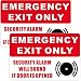 Outdoor/Indoor (2 Pack) 9" x 6" EMERGENCY EXIT ONLY - SECURITY ALARM WILL SOUND IF DOOR IS OPENED Window Door Wall Warning Alert Sticker Decals - Back Self Adhesive Vinyl