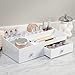 InterDesign 2 Drawer Cosmetic Organizer for Vanity Cabinet to Hold Makeup, Beauty Products - White