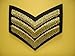 2 pieces Gold SERGEANT STRIPES Iron On Patch Fabric Motif Applique Military Army Rank Decal 2.4 x 1.9 inches (6 x 4.8 cm)