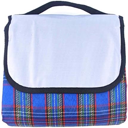 FLDONG 7 Size Outdoor Beach Picnic Folding Camping Mat Multiplayer Waterproof Sleeping Camping Pad Mat Moistureproof Plaid Blanket,Blue,100 150cm