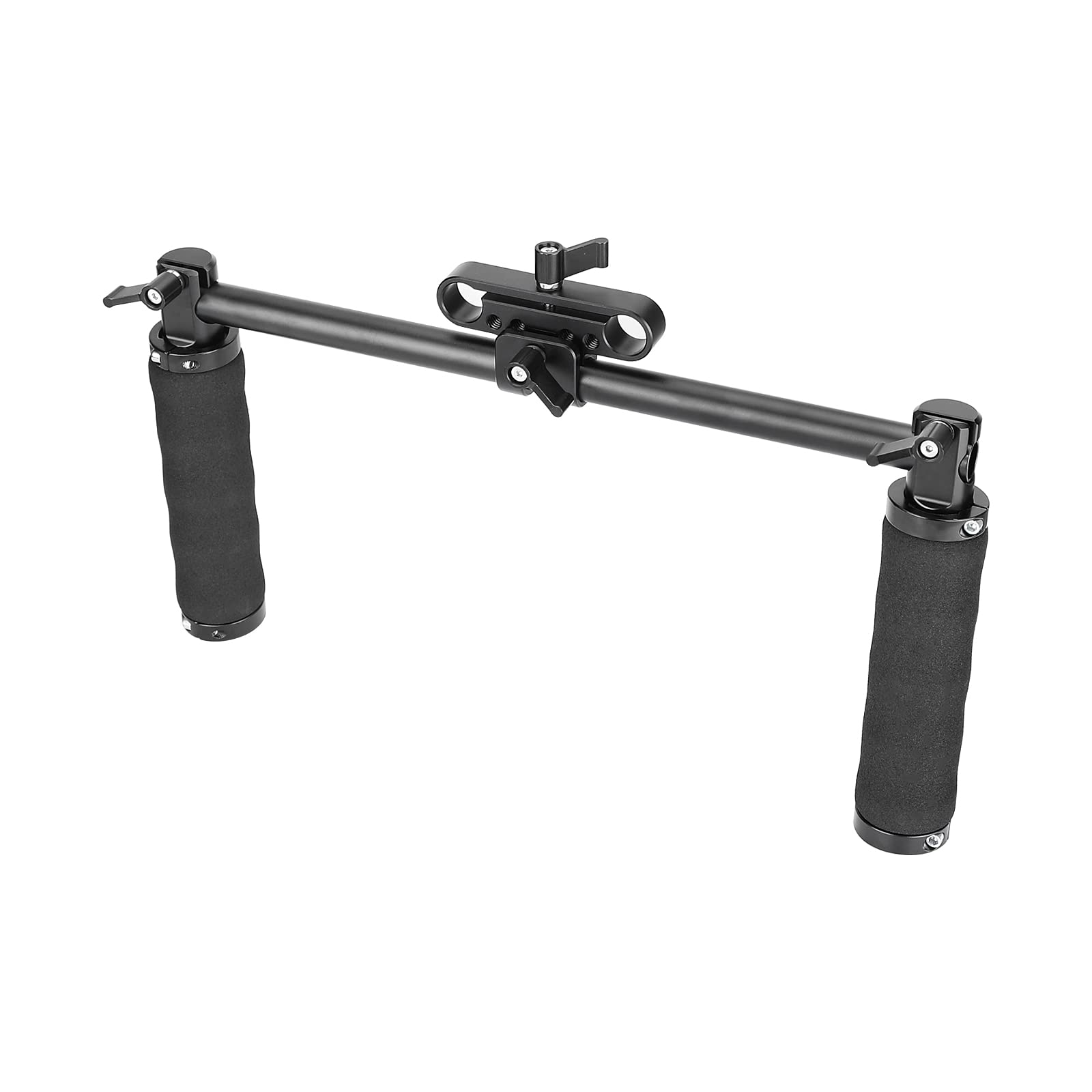 SZRIG Handle Grips Front Handbar Clamp Mount with 15mm Rod Clamp for 15mm Rod Support System Shoulder Rig(Black)