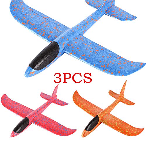 Lucoo Foam Airplane , Foam Aircraft Throwing Glider Airplane Inertia Aircraft Toy Hand Launch Airplane Model Outdoor Sports Toys for Kids Gift 1PC/3PCS (Multicolored) - Thumbnail 2