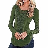 Women Blouse,Haoricu Fall New Fashion Women Loose Long Sleeve Hollow Crochet T-Shirt Tops Blouse Casual