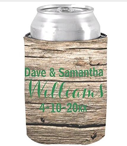 Exquisite Country Mr Mrs Wedding Custom Special Date and Name Neoprene Can Cooler Insulated Can Koozie Beer Holders Drink Insulator Party Decor Drink Holder