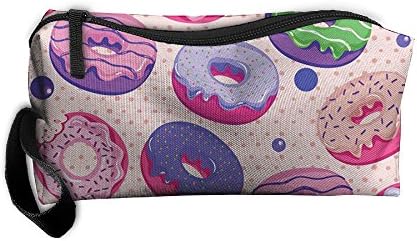 Colors Doughnut Cosmetic Bags Brush Pouch Makeup Bag Zipper Wallet Hangbag Pen Organizer Carry Case Wristlet Holder