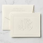 StationeryXpress Personalized Classic Frame Monogrammed Embossed Fold Notes with Matching Envelopes | 4" x 5" | Double-Thick 110 lb Cardstock | Embossed Personalization | Set of 25 | Made in USA
