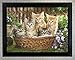 Kittens 3D Holographic Framed Picture - Holographic 3D Print of a kittens sitting in a basket of flowers. Framed and ready to hang. Measures 17.5