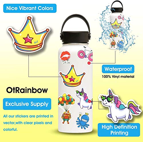 200 PCS Random Stickers Pack (50-500Pcs/Pack), Colorful Waterproof Stickers for Flask, Laptop, Phone, Water Bottle, Cute Aesthetic Vinyl Stickers