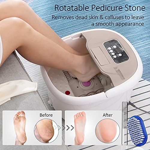 Foot Spa Bath Massager with Heat, 6 Motorized Rollers, Bubble, Fast