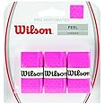 WILSON Pro Overgrip Perforated 3 Pack - Tennis - Badminton - Squash (Pink)